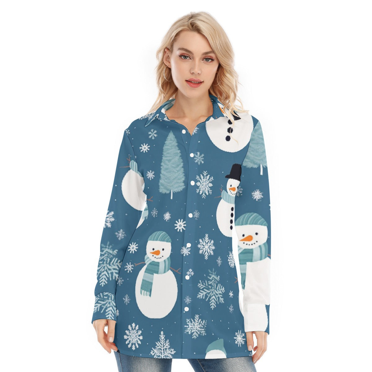 All-Over Print Women's Long Shirt