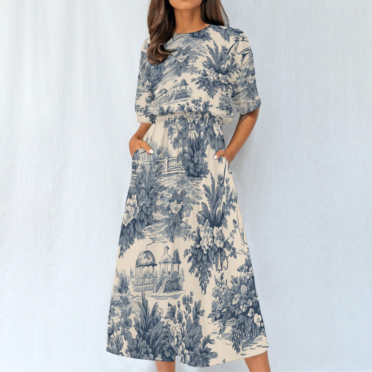 All-Over Print Women's Elastic Waist Dress