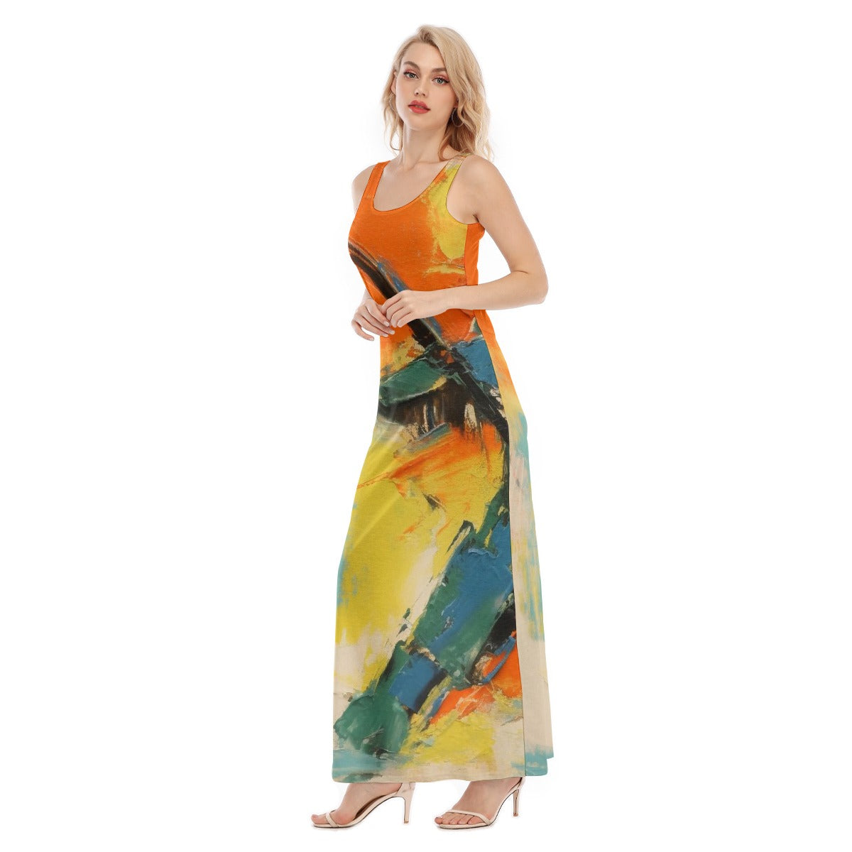 All-Over Print Women's Vest Dress | Length To Ankle