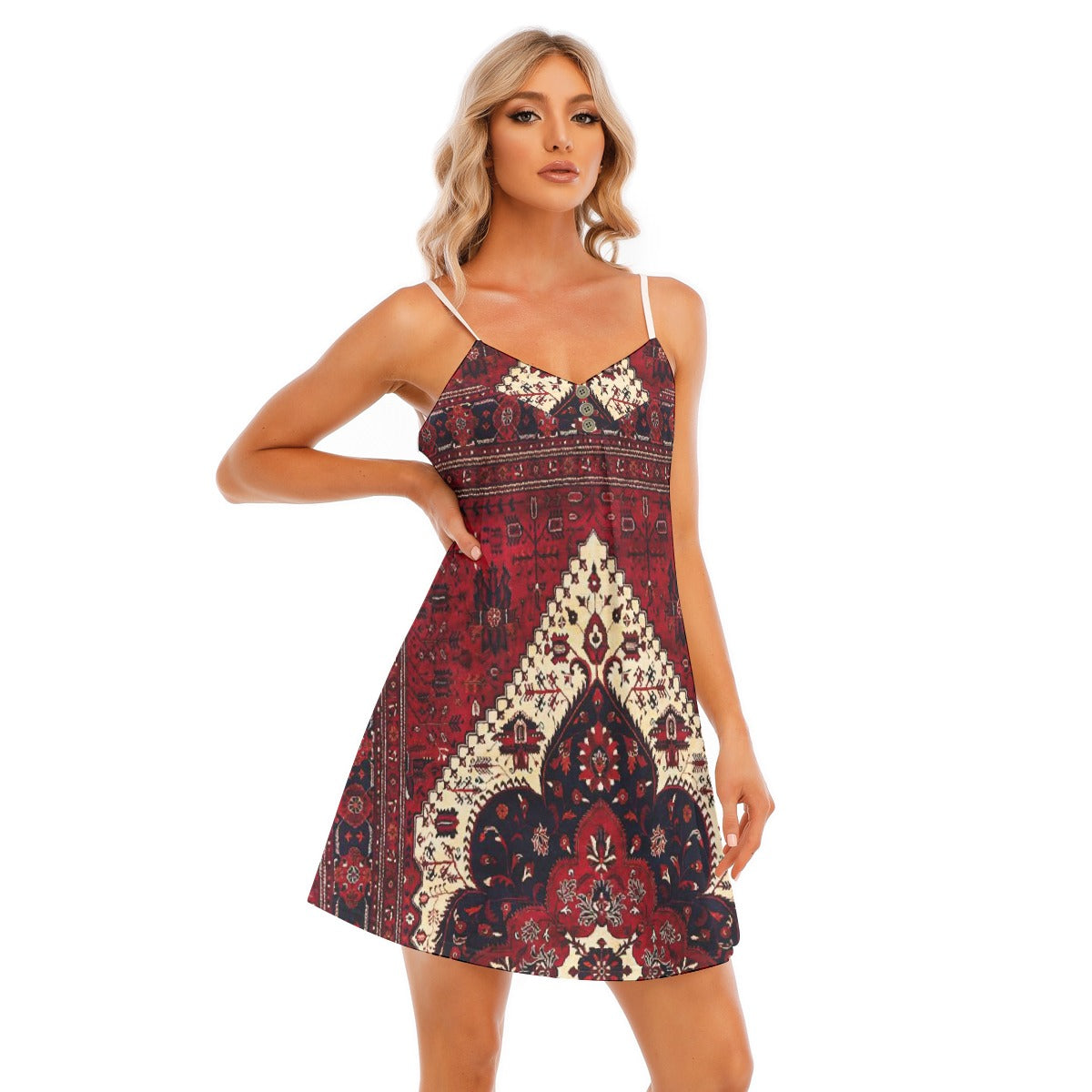 All-Over Print Women's V-neck Cami Dress