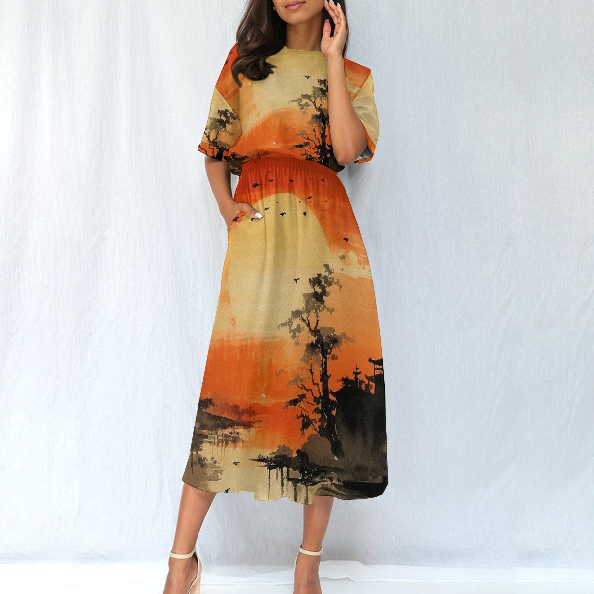 All-Over Print Women's Elastic Waist Dress