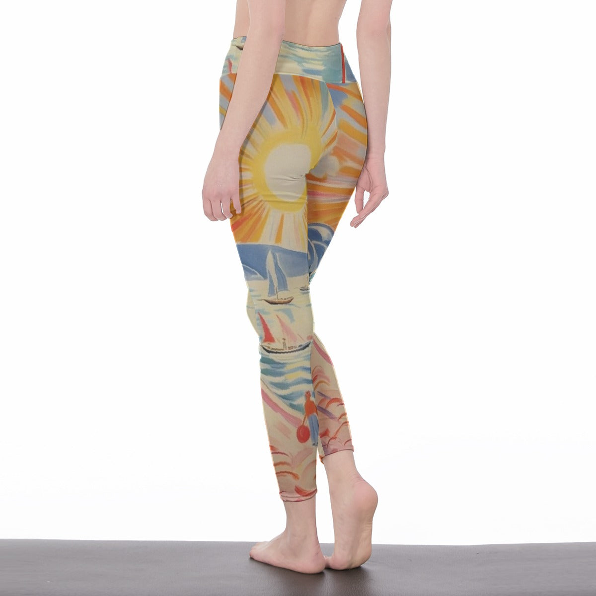 All-Over Print Women's High Waist Leggings | Side Stitch Closure