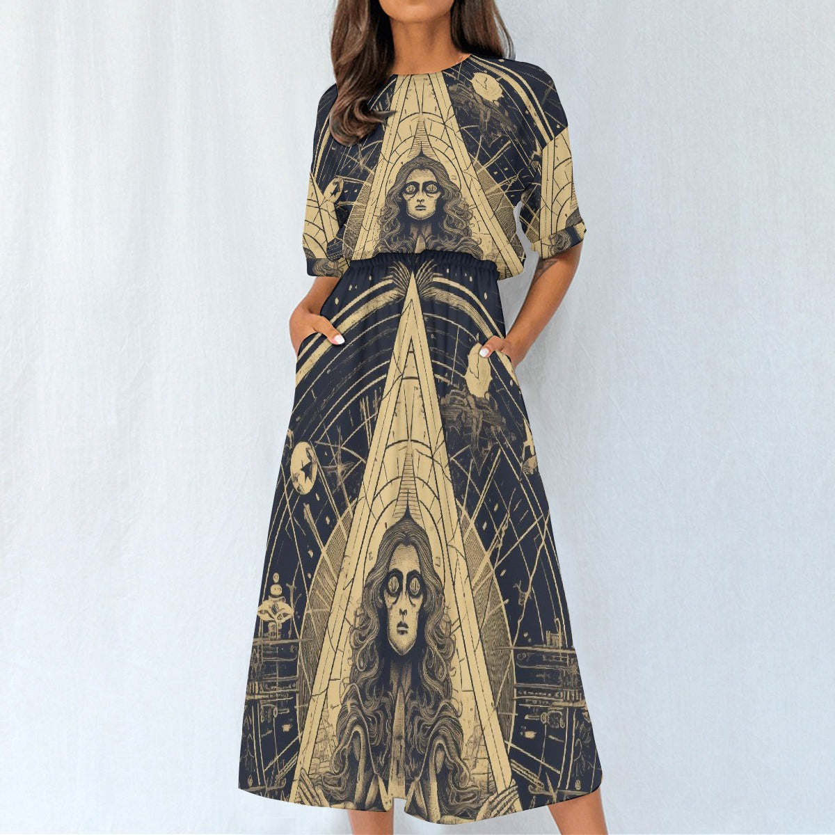 All-Over Print Women's Elastic Waist Dress