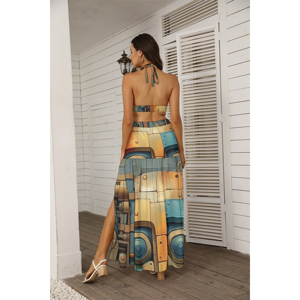 All-Over Print Women's Tie Back Wrap Dress