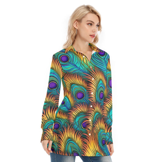 All-Over Print Women's Long Shirt