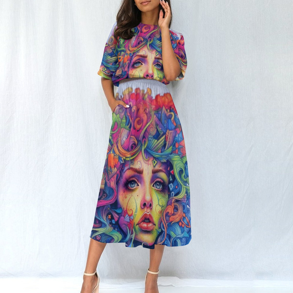 All-Over Print Women's Elastic Waist Dress