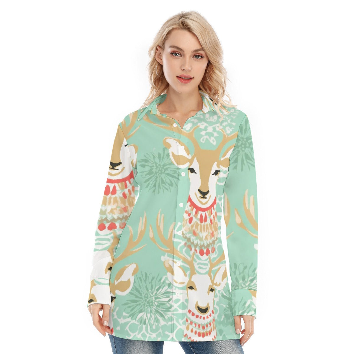 All-Over Print Women's Long Shirt