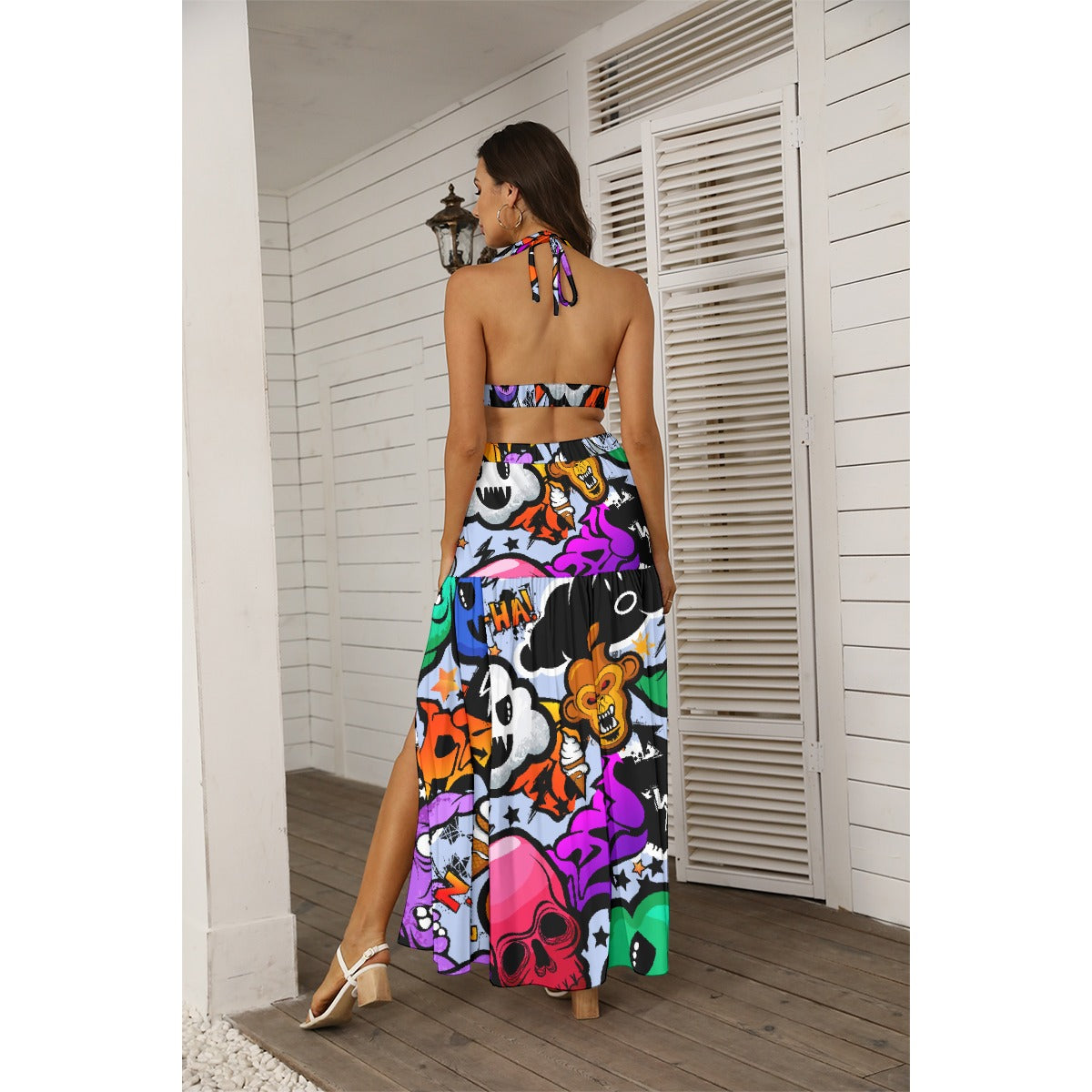 All-Over Print Women's Tie Back Wrap Dress