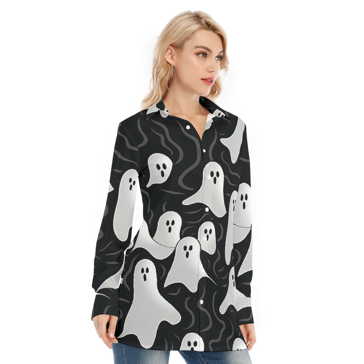 All-Over Print Women's Long Shirt