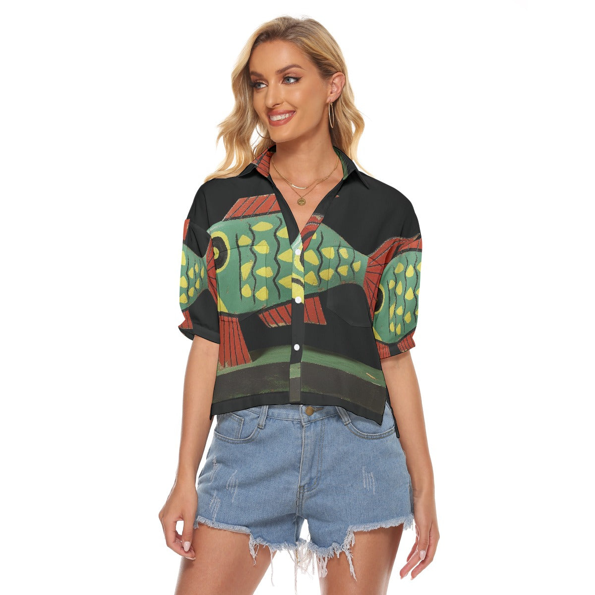 All-Over Print Women's V-neck Shirts