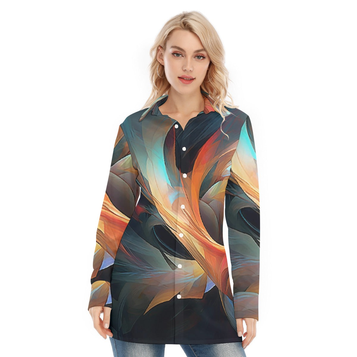 All-Over Print Women's Long Shirt