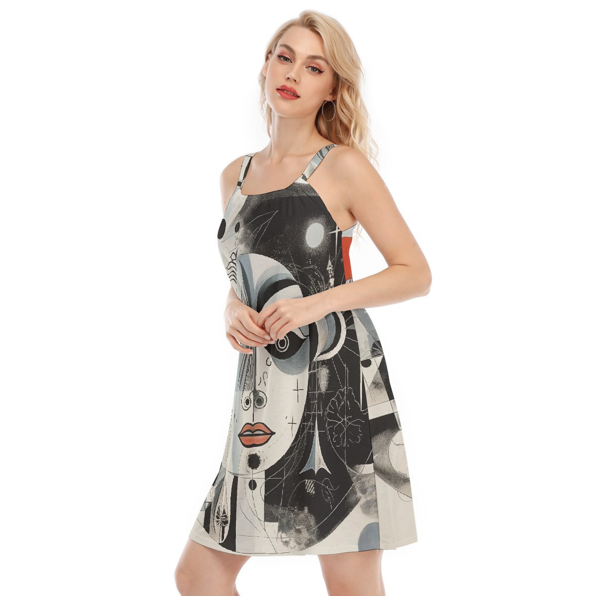 All-Over Print Women's O-neck Cami Dress