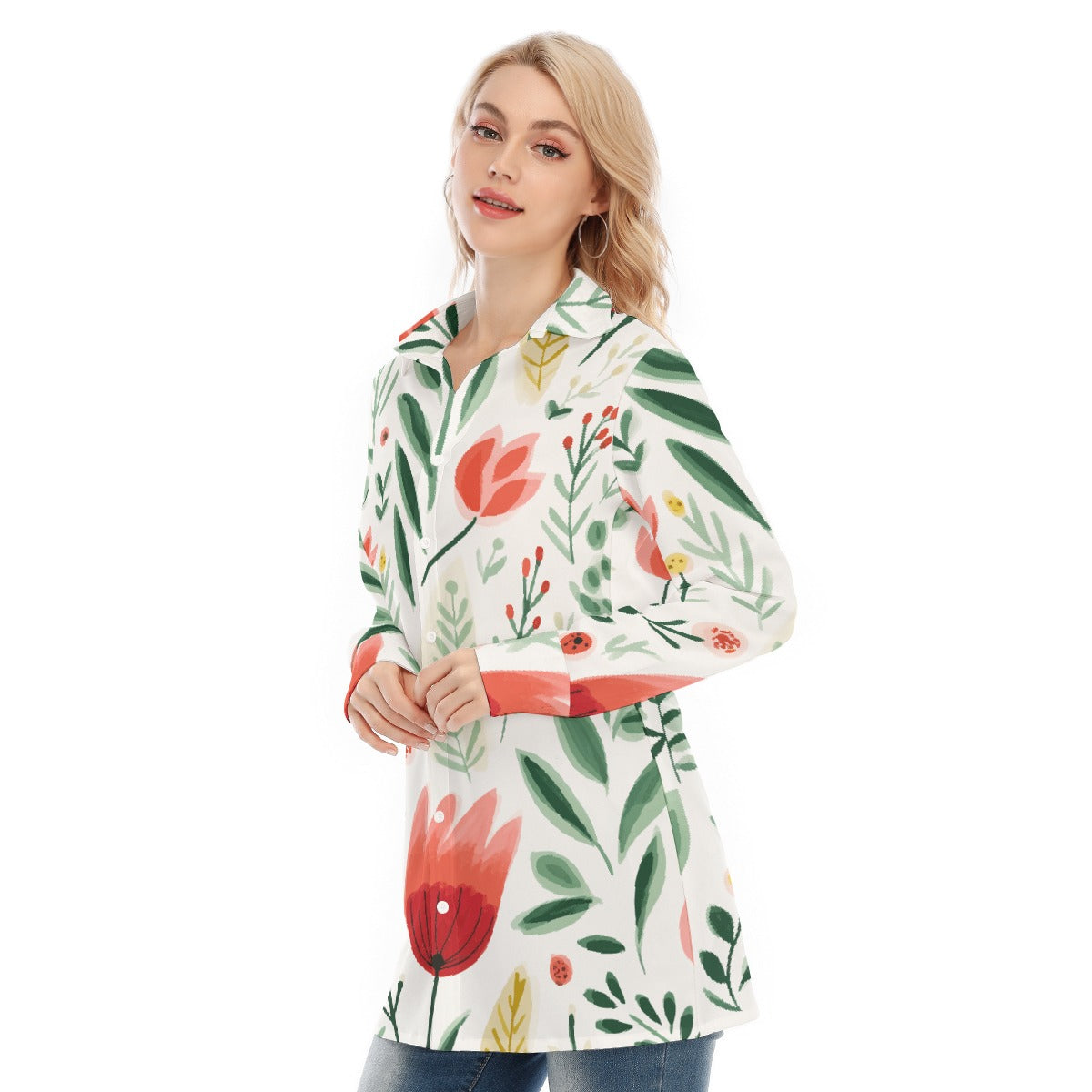 All-Over Print Women's Long Shirt