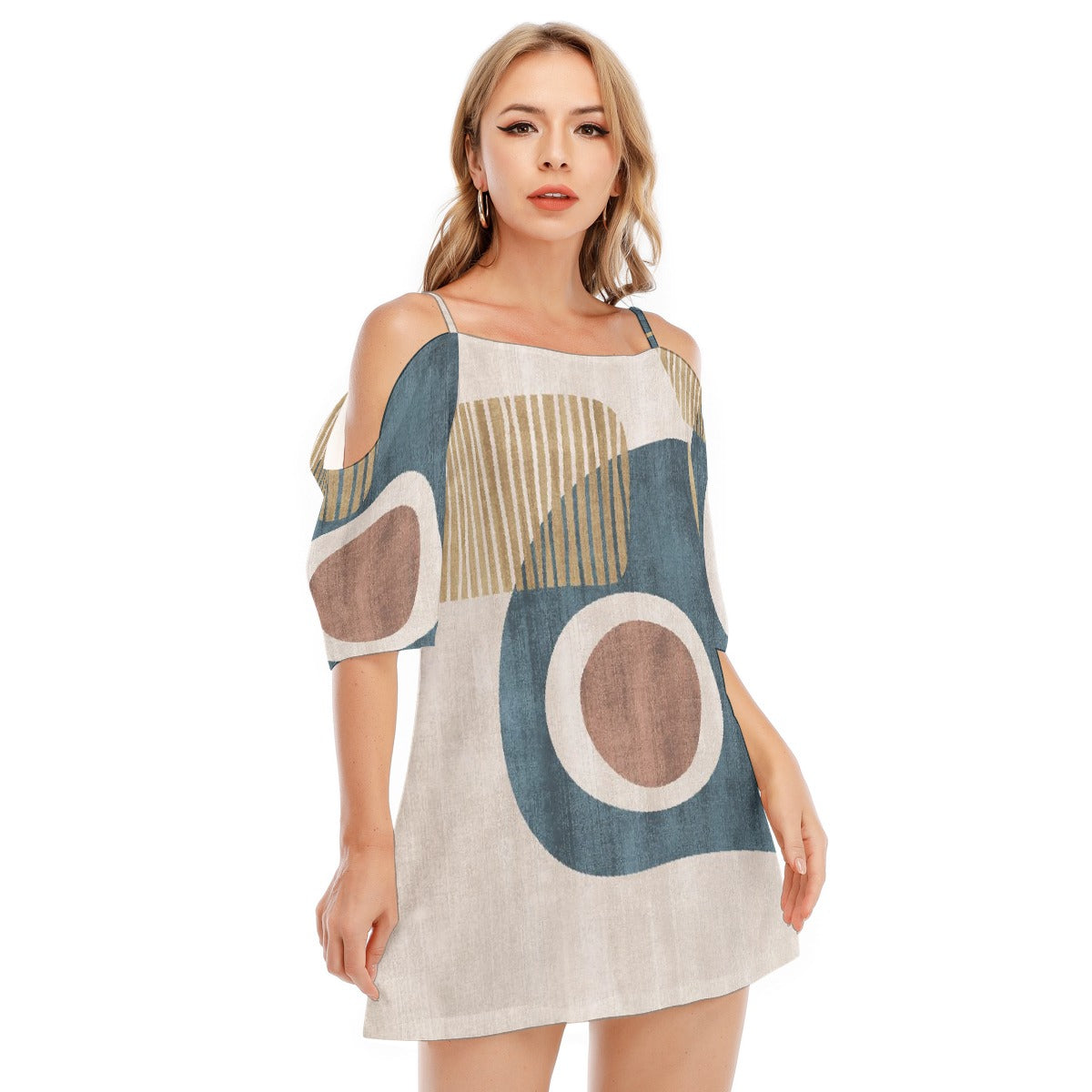 All-Over Print Women's Off-shoulder Cami Dress