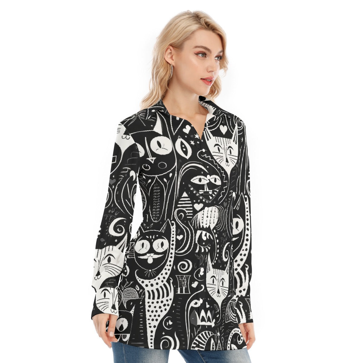 All-Over Print Women's Long Shirt