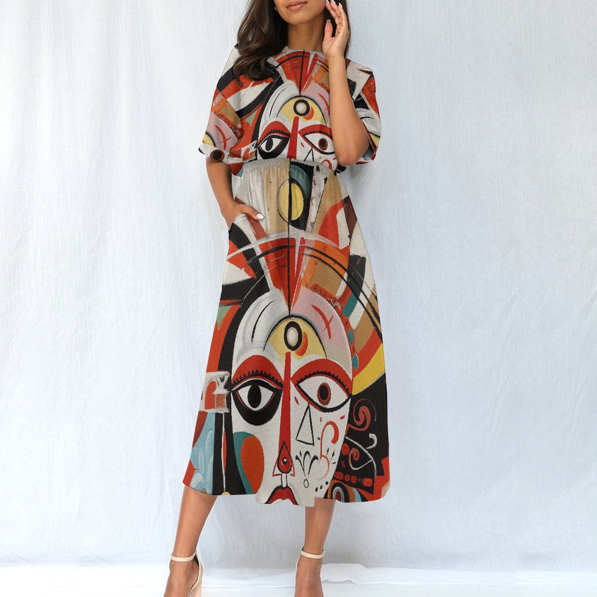 All-Over Print Women's Elastic Waist Dress