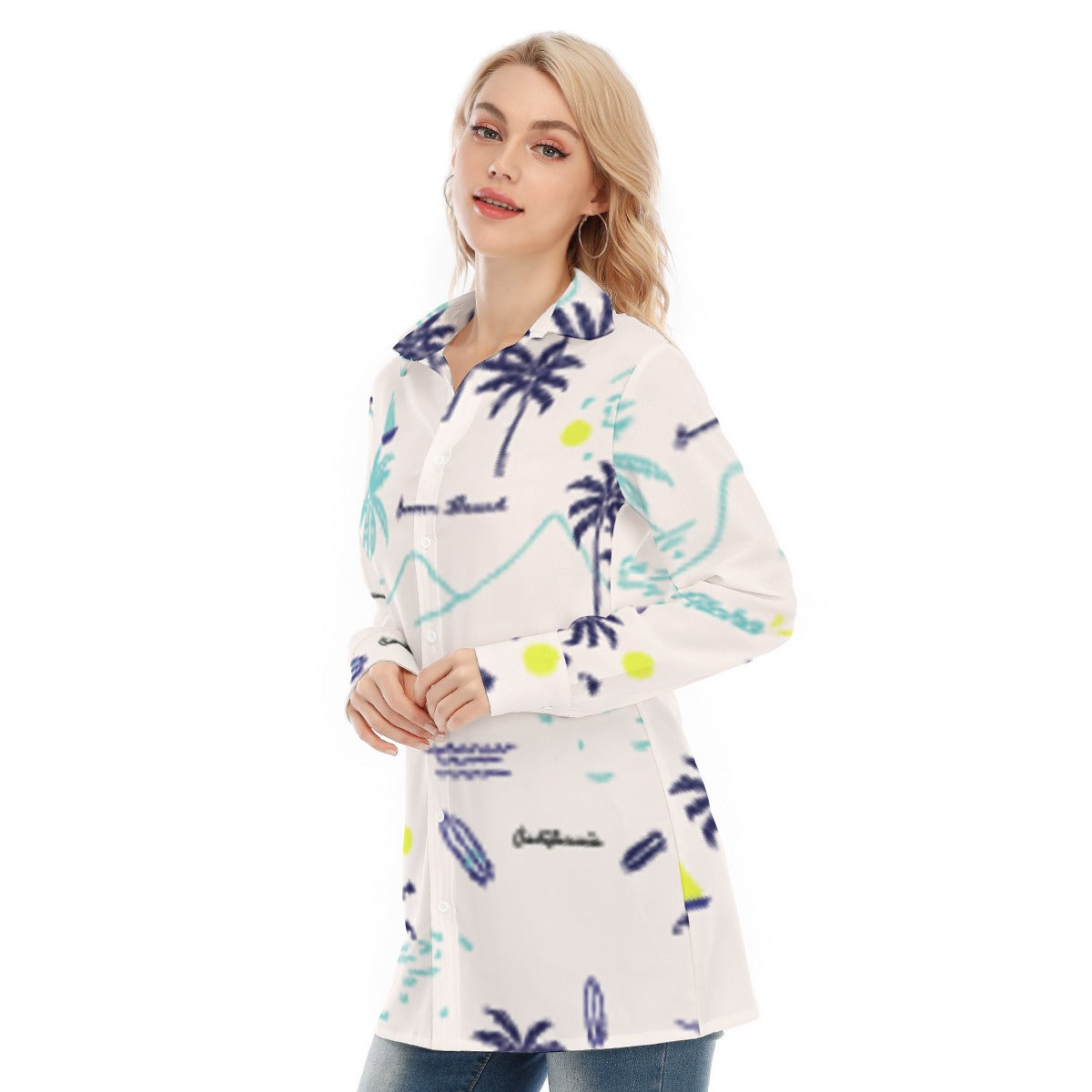 All-Over Print Women's Long Shirt