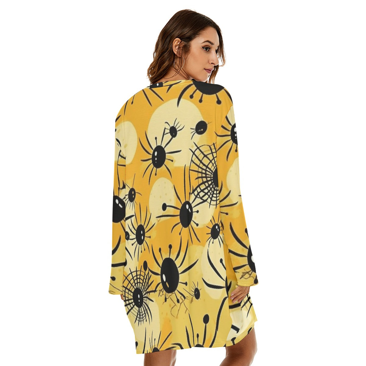 All-Over Print  Women's Loose Crew Neck Dress