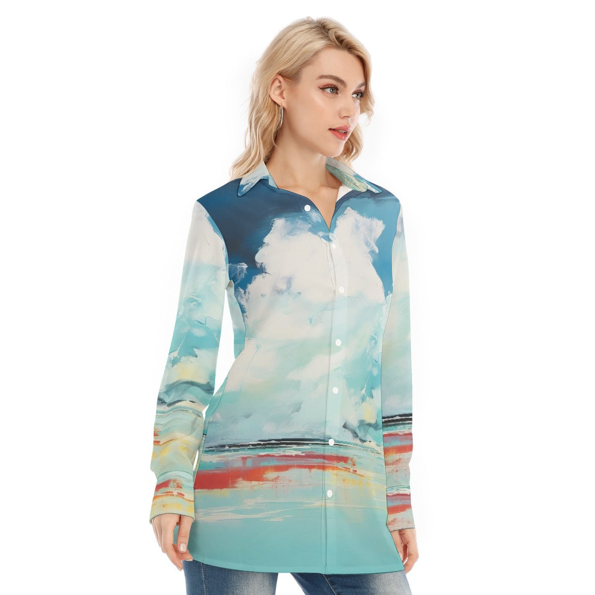 All-Over Print Women's Long Shirt