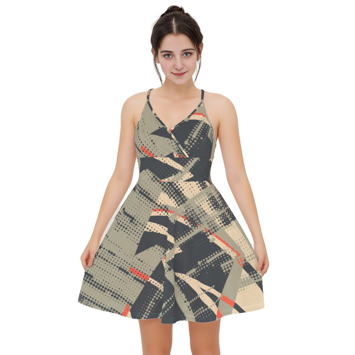 All-Over Print Women‘s Cross Cami Dress