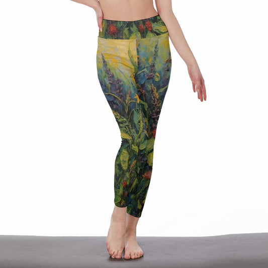 All-Over Print Women's High Waist Leggings | Side Stitch Closure