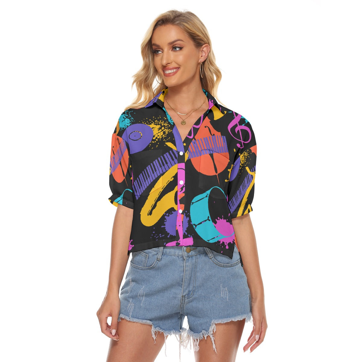 All-Over Print Women's V-neck Shirts