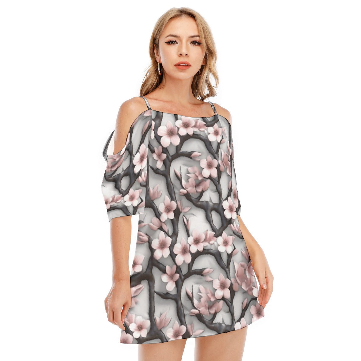 All-Over Print Women's Off-shoulder Cami Dress