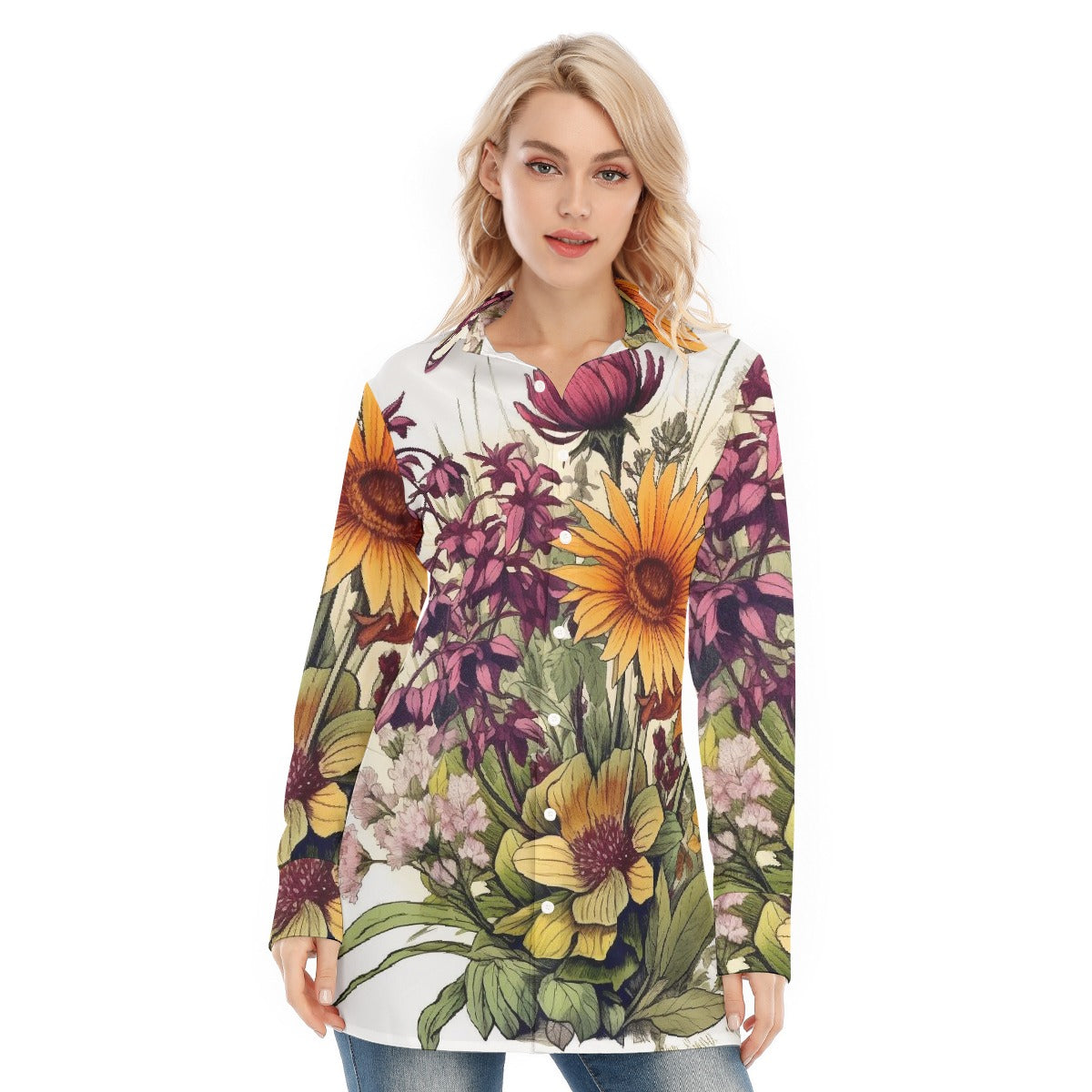 All-Over Print Women's Long Shirt