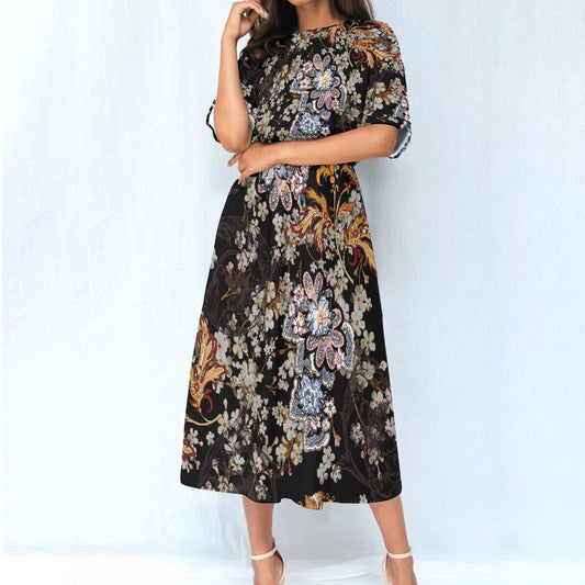 All-Over Print Women's Elastic Waist Dress