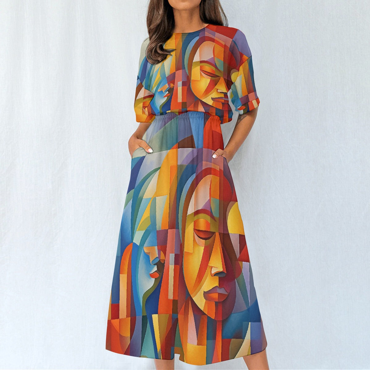 All-Over Print Women's Elastic Waist Dress