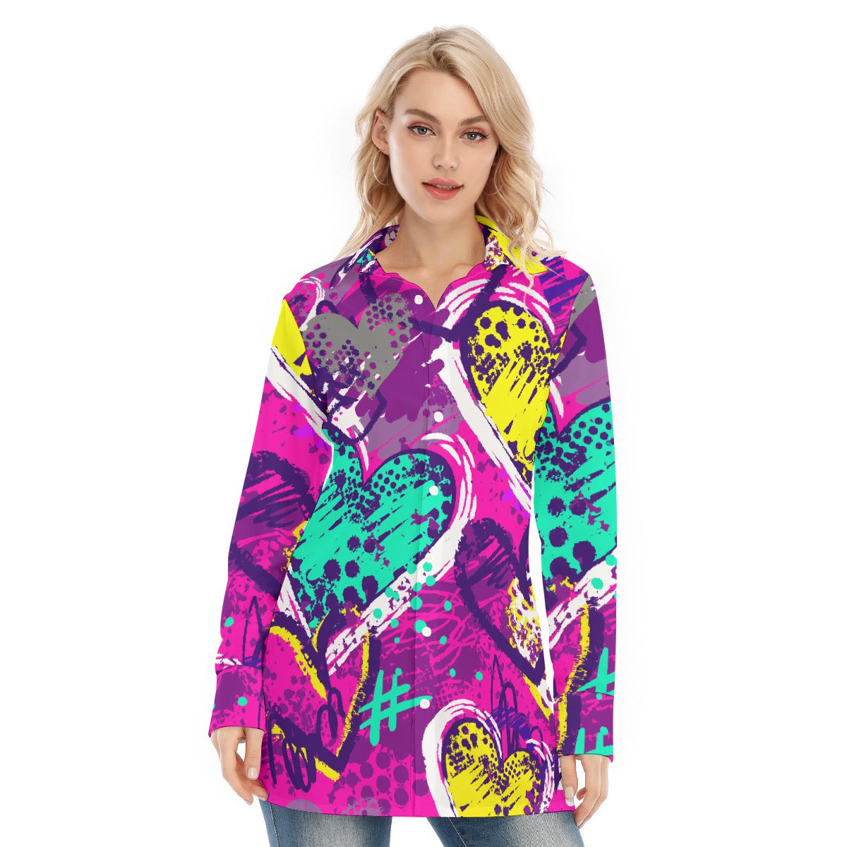 All-Over Print Women's Long Shirt