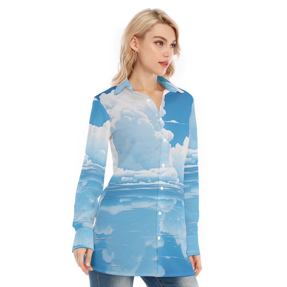 All-Over Print Women's Long Shirt