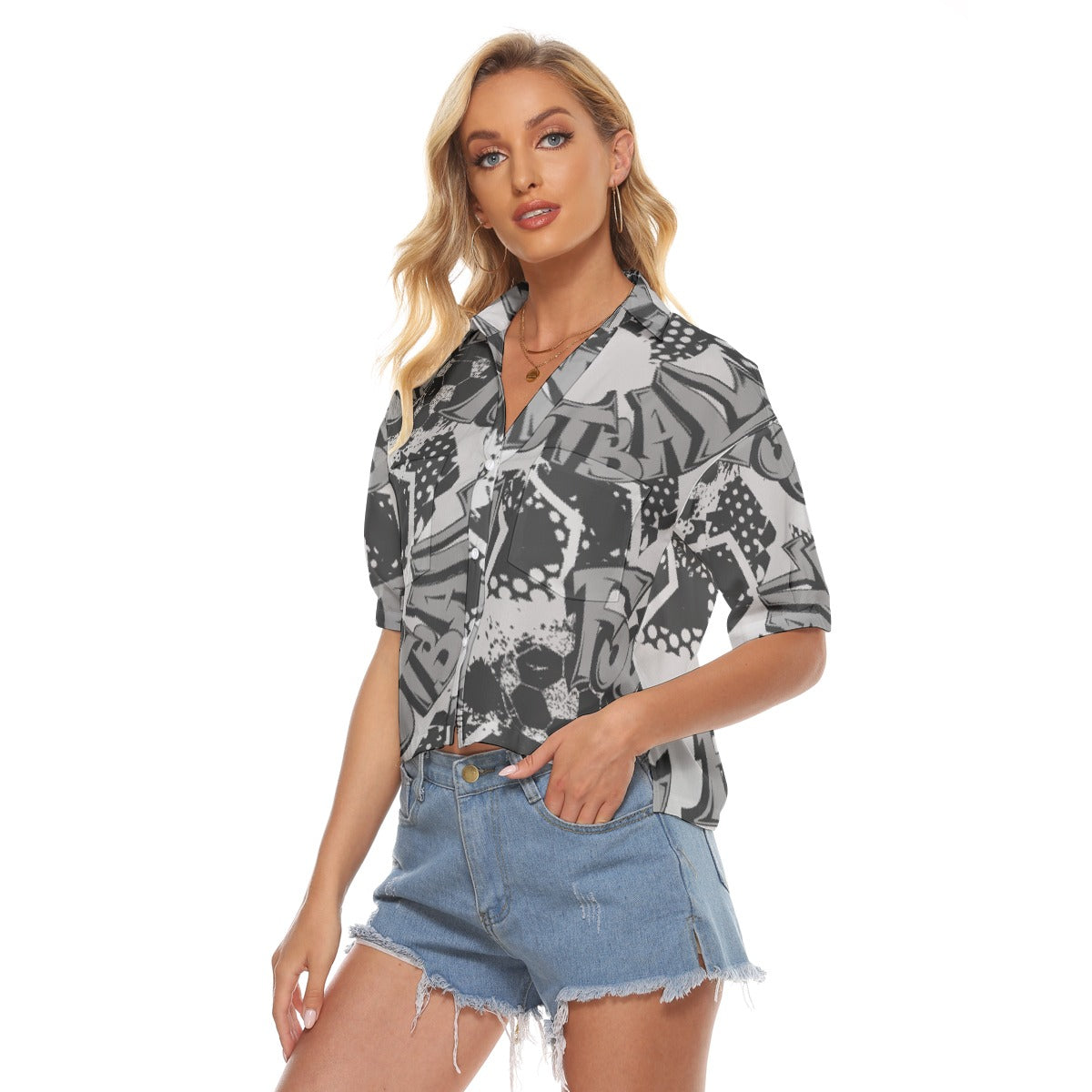 All-Over Print Women's V-neck Shirts