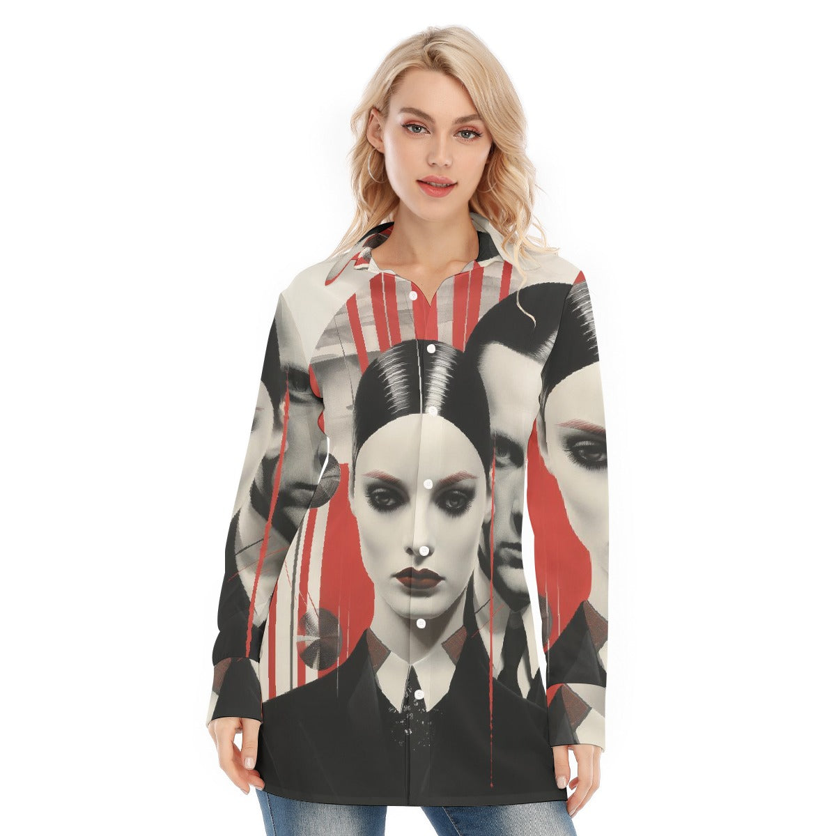 All-Over Print Women's Long Shirt