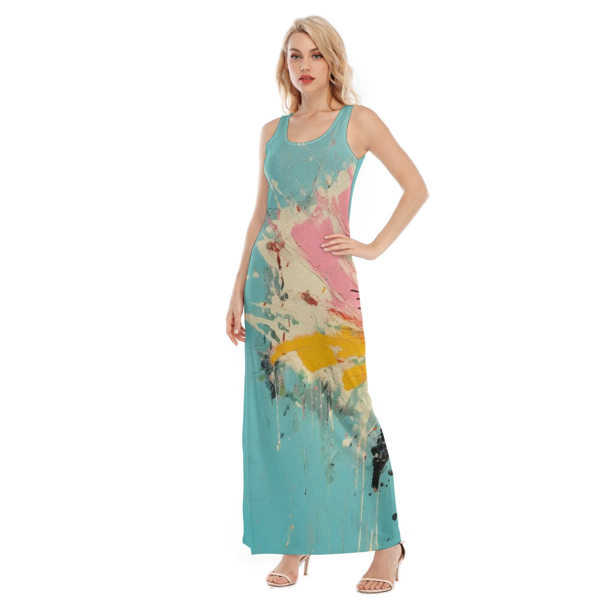 All-Over Print Women's Vest Dress | Length To Ankle