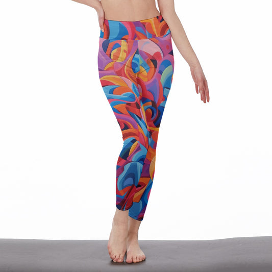 All-Over Print Women's High Waist Leggings | Side Stitch Closure