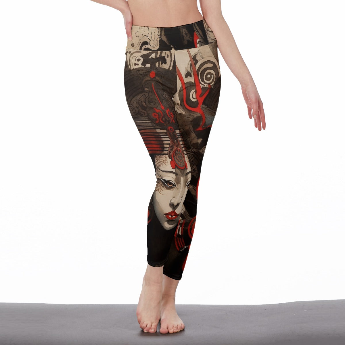 All-Over Print Women's High Waist Leggings | Side Stitch Closure