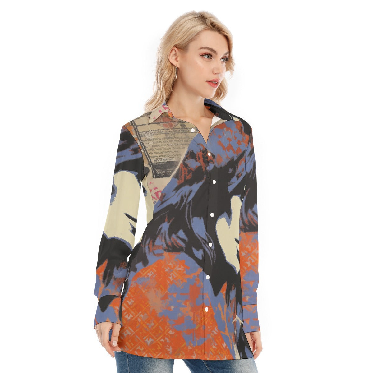 All-Over Print Women's Long Shirt