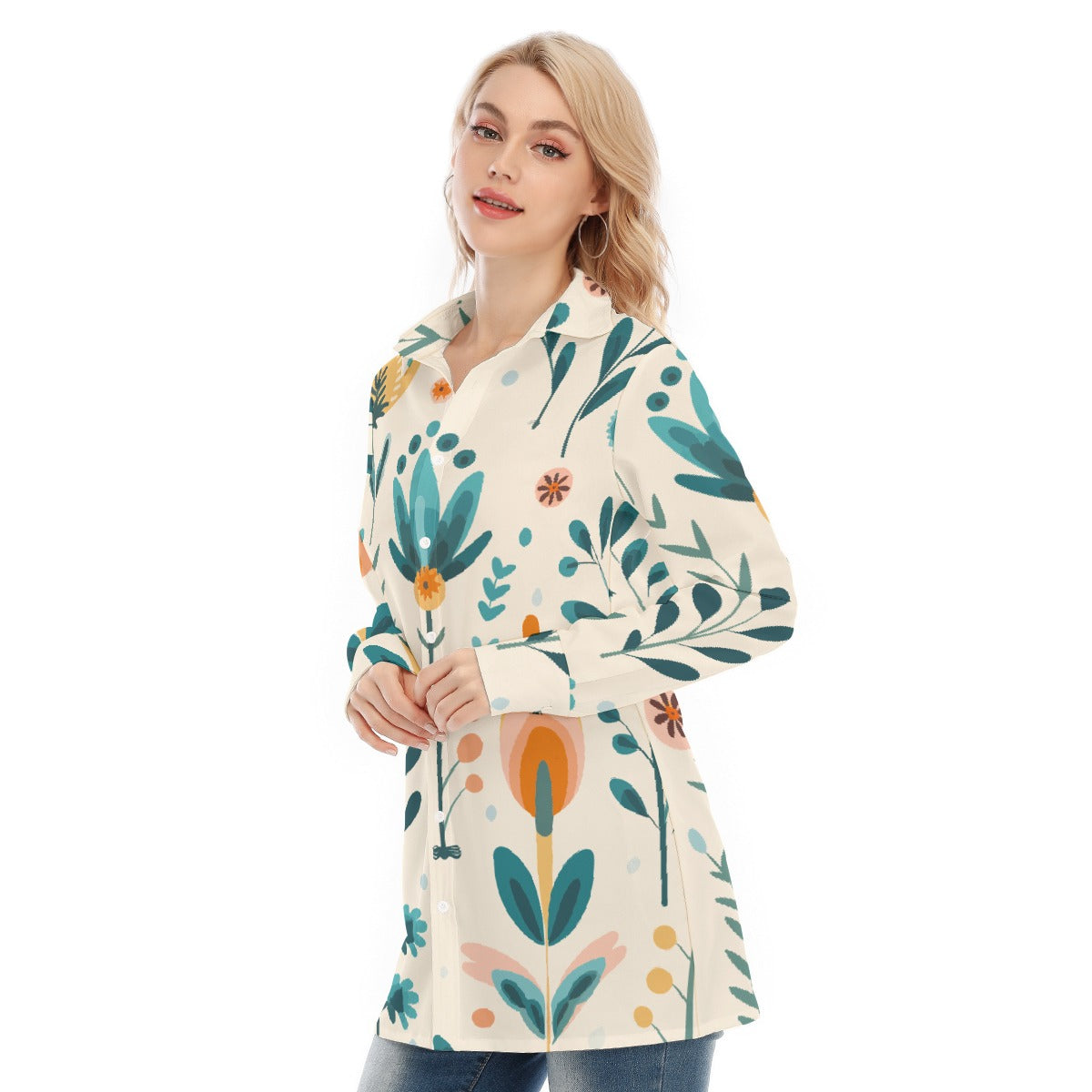 All-Over Print Women's Long Shirt