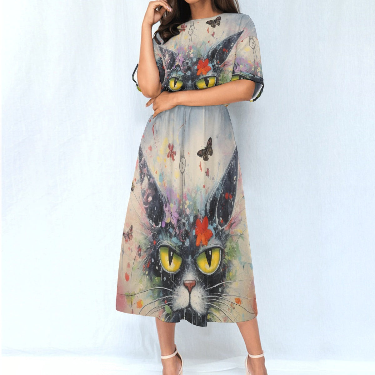 All-Over Print Women's Elastic Waist Dress