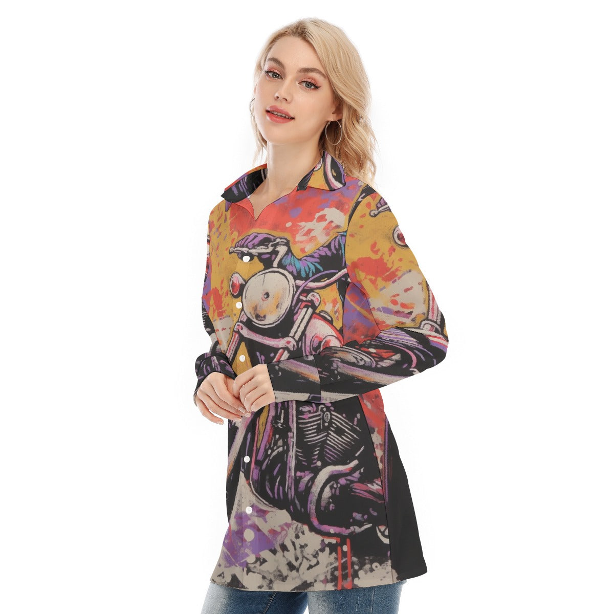 All-Over Print Women's Long Shirt