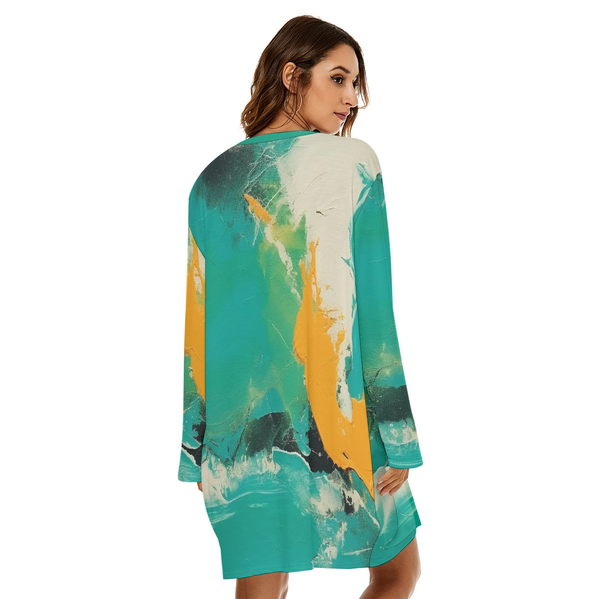 All-Over Print  Women's Loose Crew Neck Dress