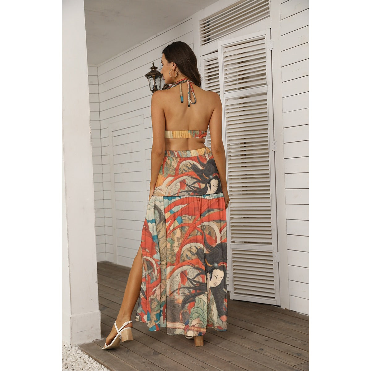 All-Over Print Women's Tie Back Wrap Dress