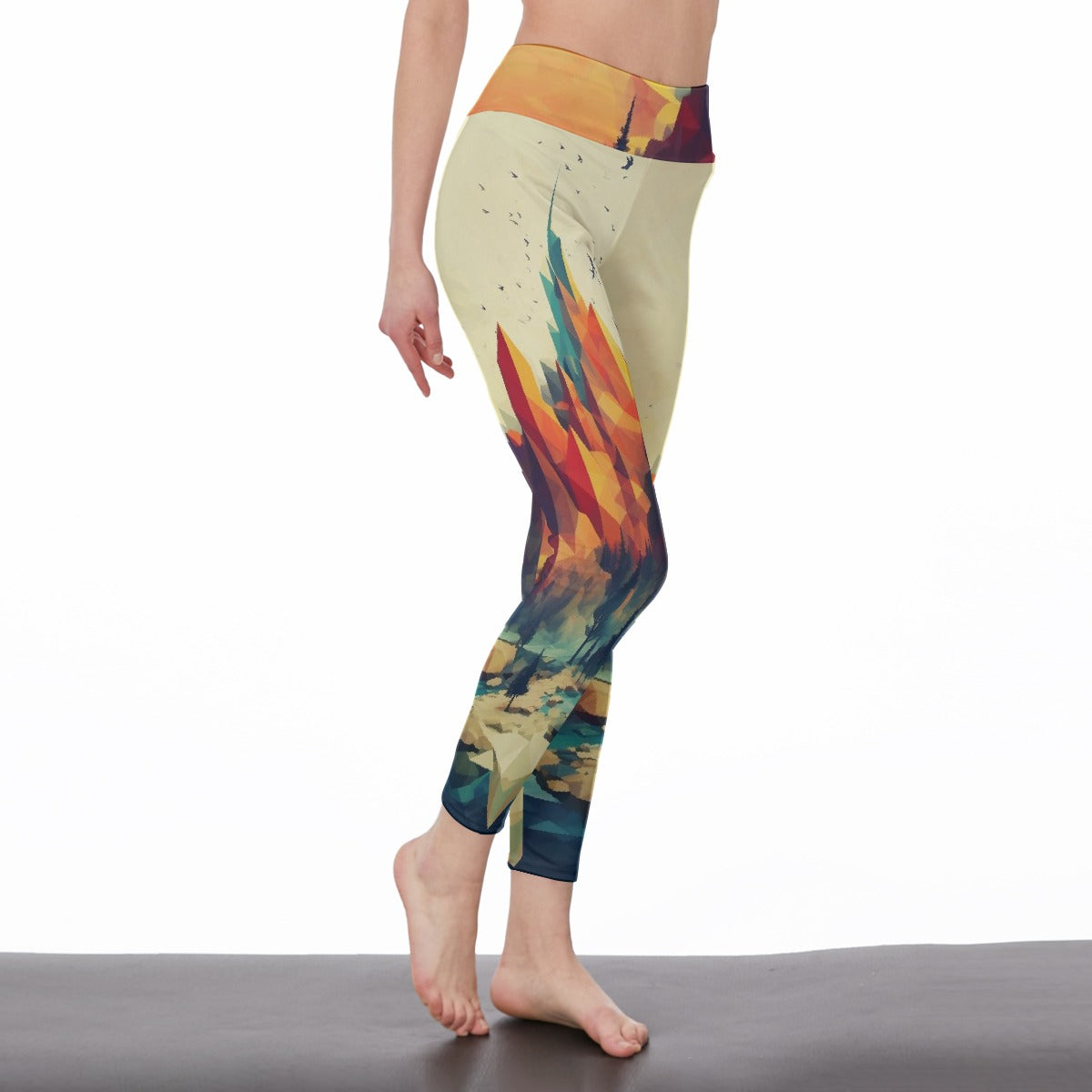 All-Over Print Women's High Waist Leggings | Side Stitch Closure