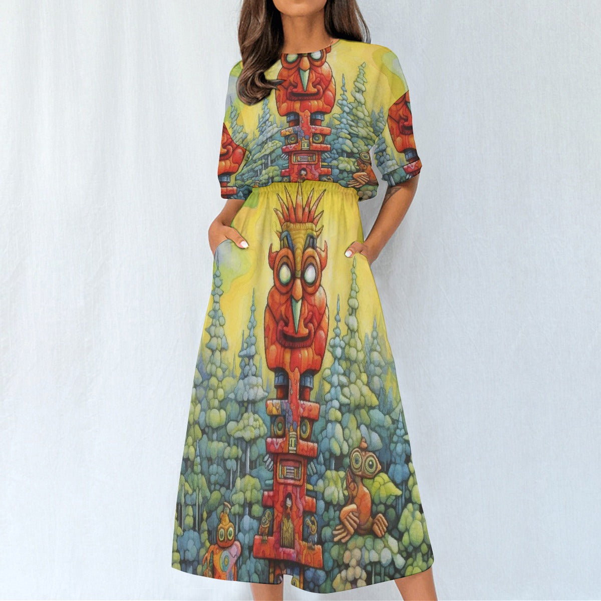 All-Over Print Women's Elastic Waist Dress