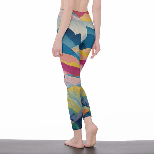 All-Over Print Women's High Waist Leggings | Side Stitch Closure