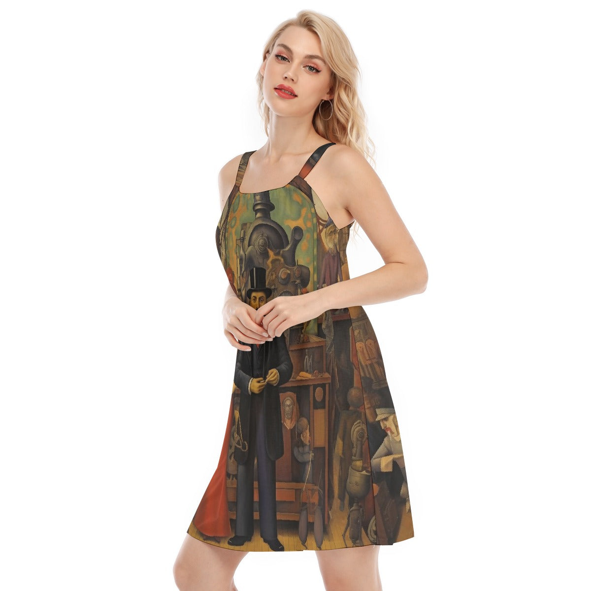 All-Over Print Women's O-neck Cami Dress