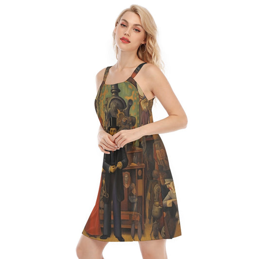 All-Over Print Women's O-neck Cami Dress