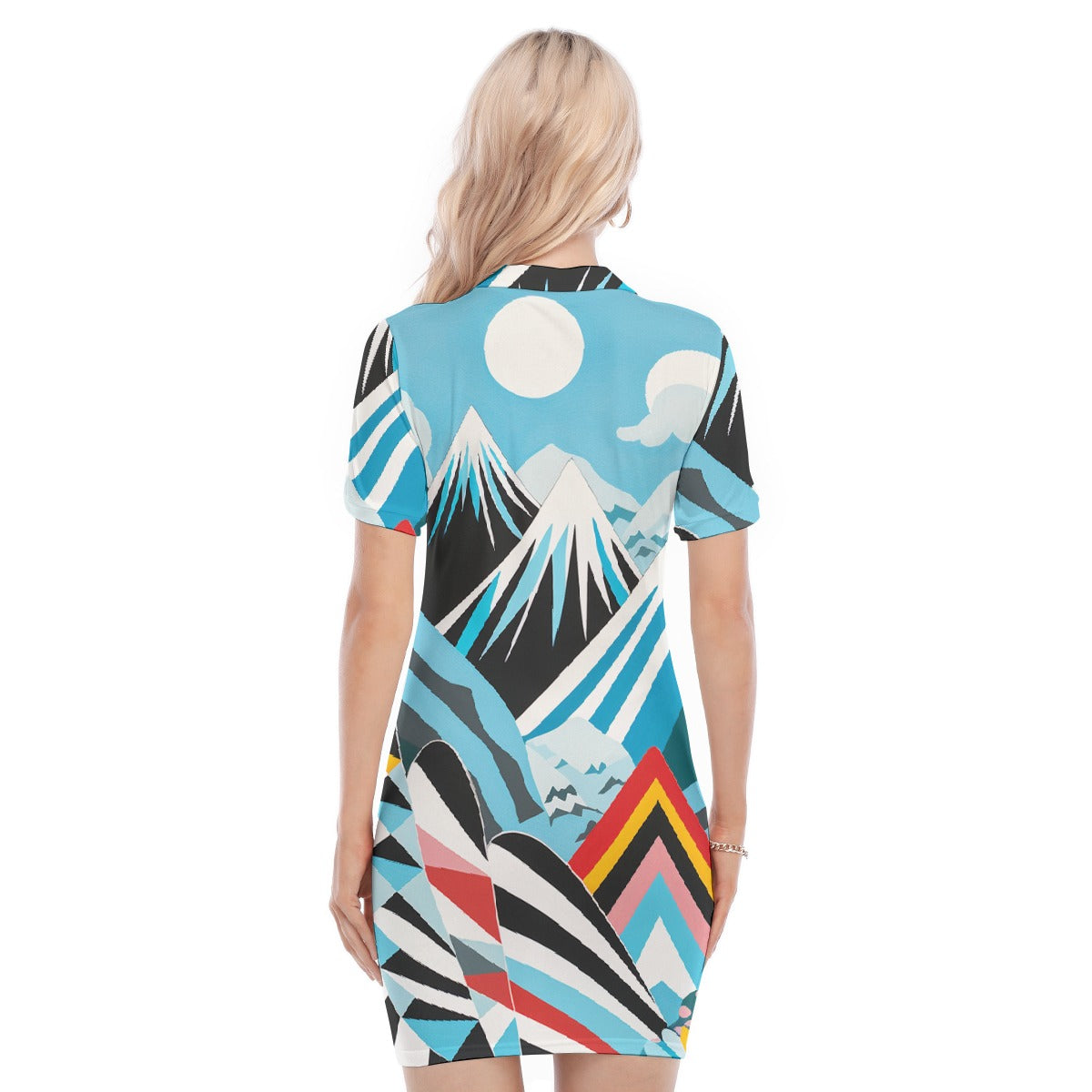 All-Over Print Women's Polo Collar Dress