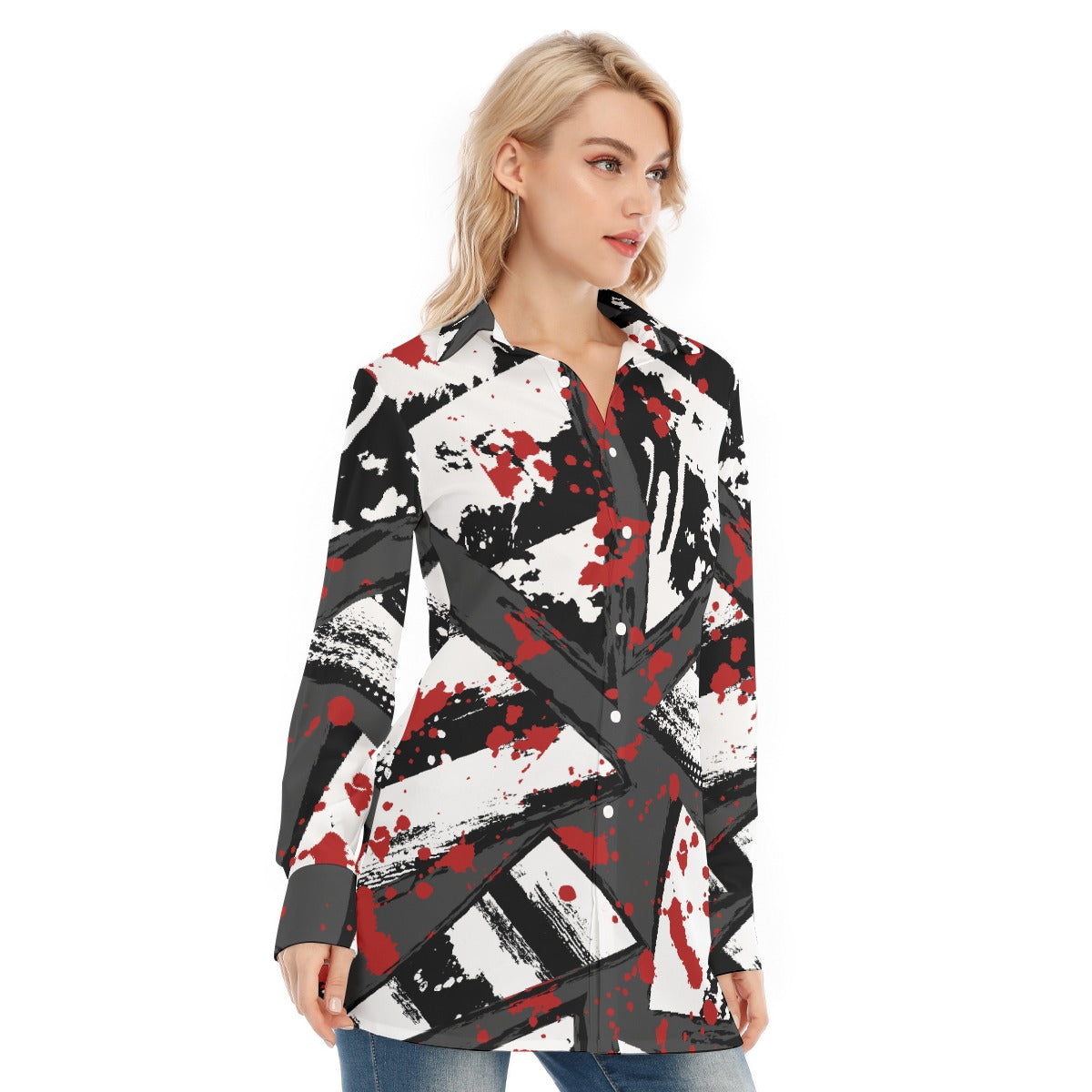 All-Over Print Women's Long Shirt